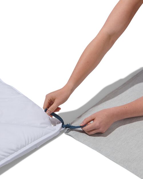 housse de couette flanelle 200x200/220 bleu chiné