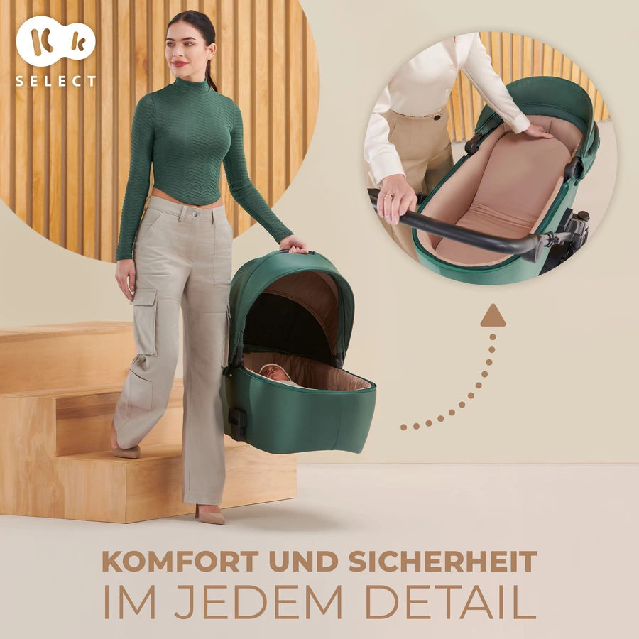 Kinderkraft Kombikinderwagen PRIME 2 2 in 1 Dark Green