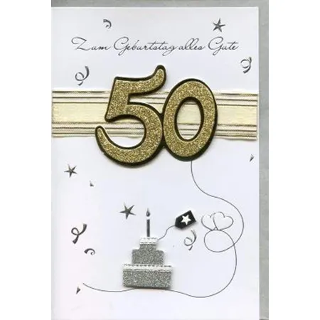 Taunus 528484 Geburtstagskarte 50, gold