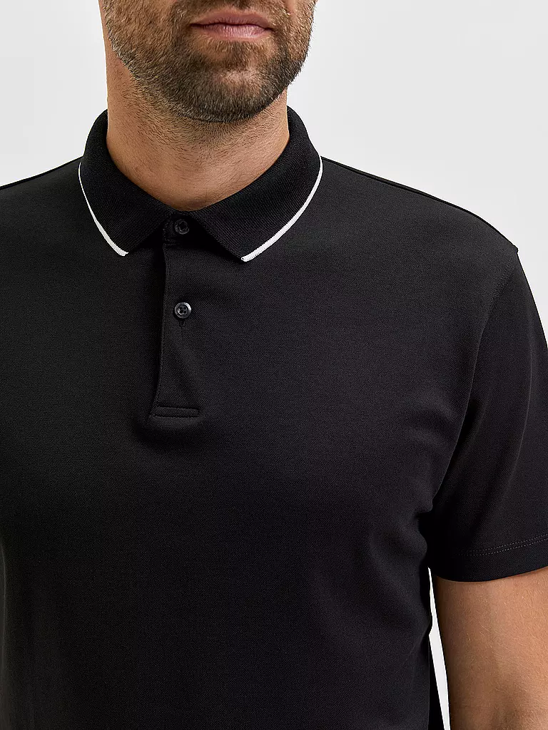 SELECTED Poloshirt SLHLEROY COOLMAX schwarz