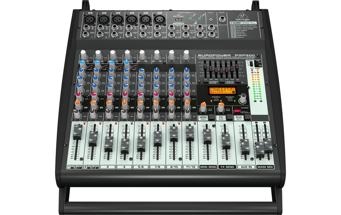 Mischpult PMP500<br>500W 12-Kanal-Power-Mixer mit Multi-FX-Prozessor