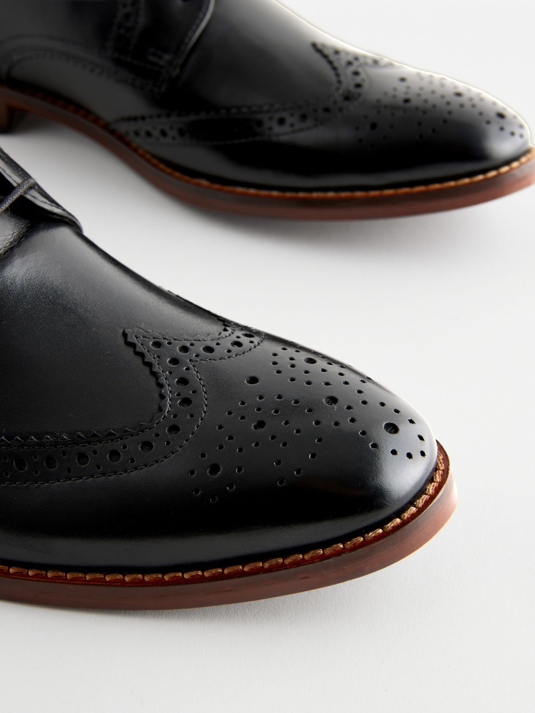 Zwart - Leren brogue laarzen