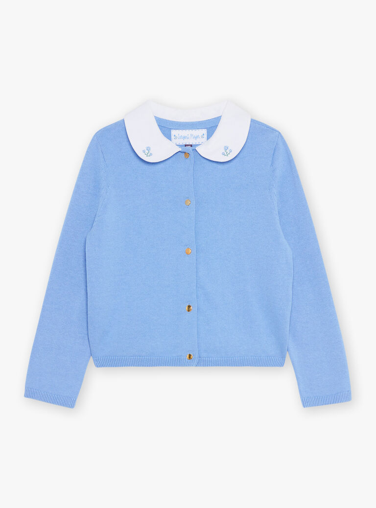 Cardigan bleu en coton