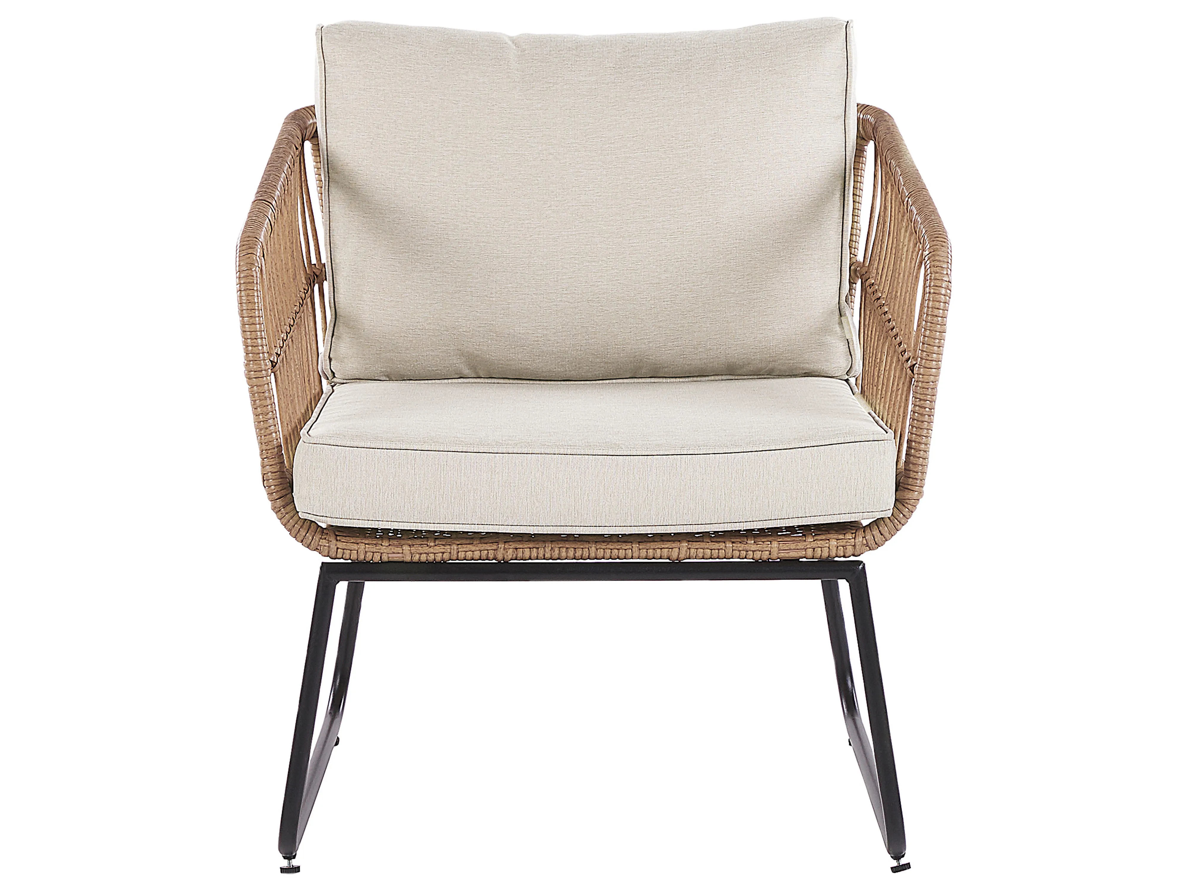 Loungeset met tafel 4-zits RAVELLO PE rotan Natuurlijk