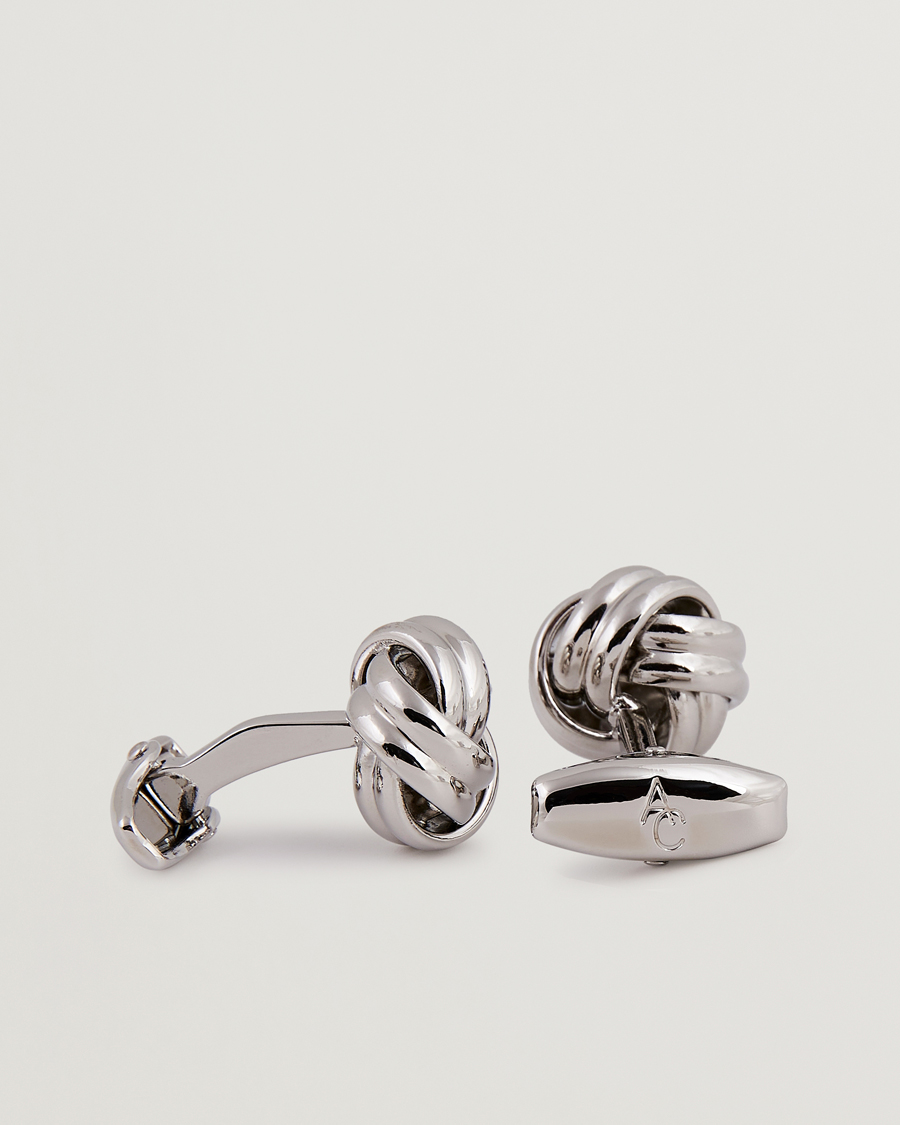 Amanda Christensen Knot Cufflink & Shirt Studs Set Silver