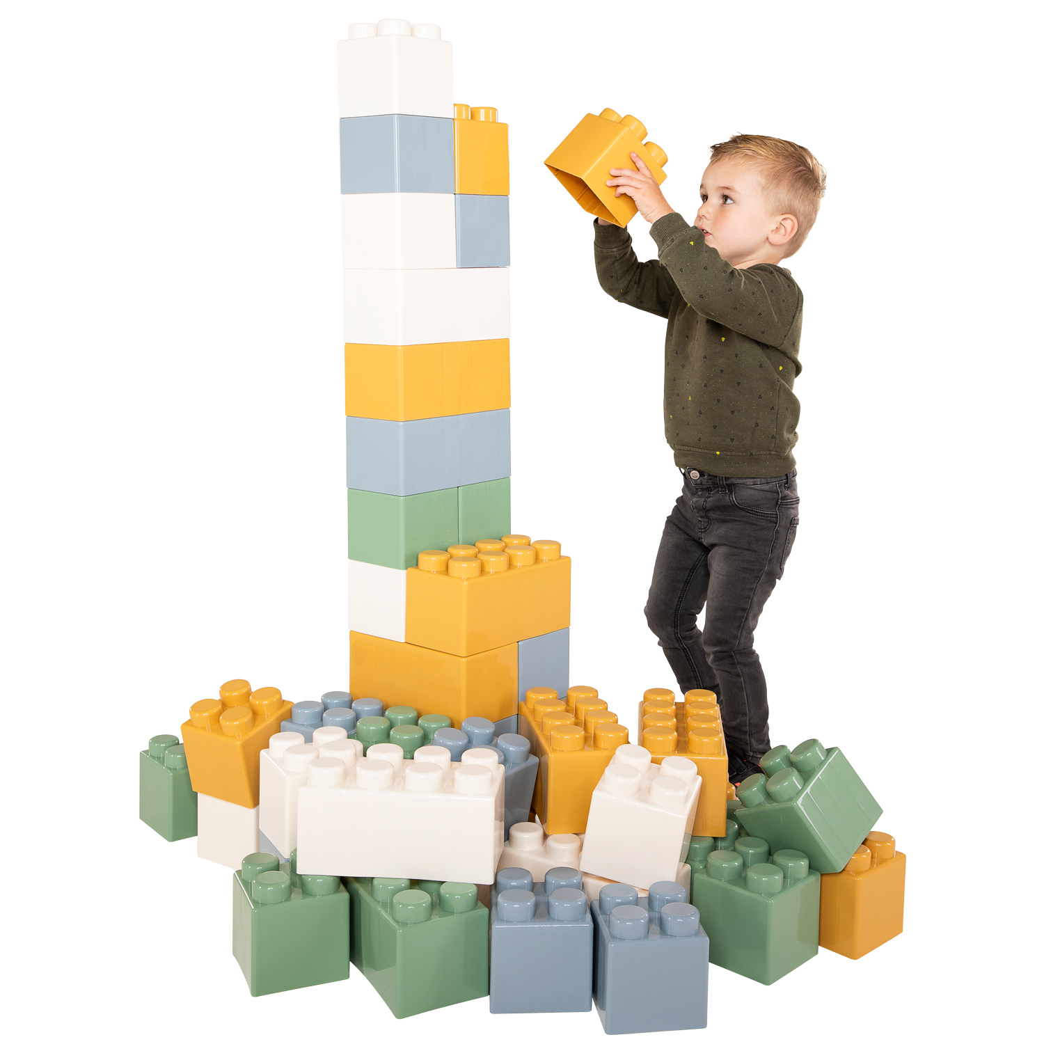 Bouwblokken XXL Pastelkleuren, 45dlg.