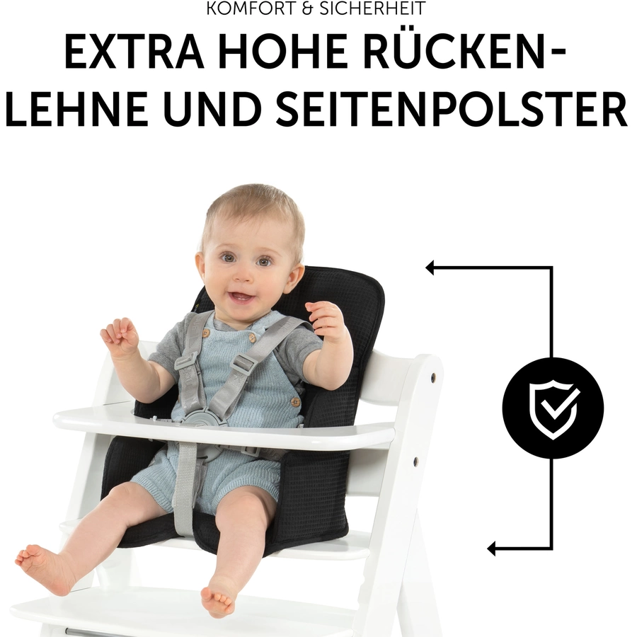 hauck Hochstuhlauflage Alpha Cosy Select Waffle Piqué Black