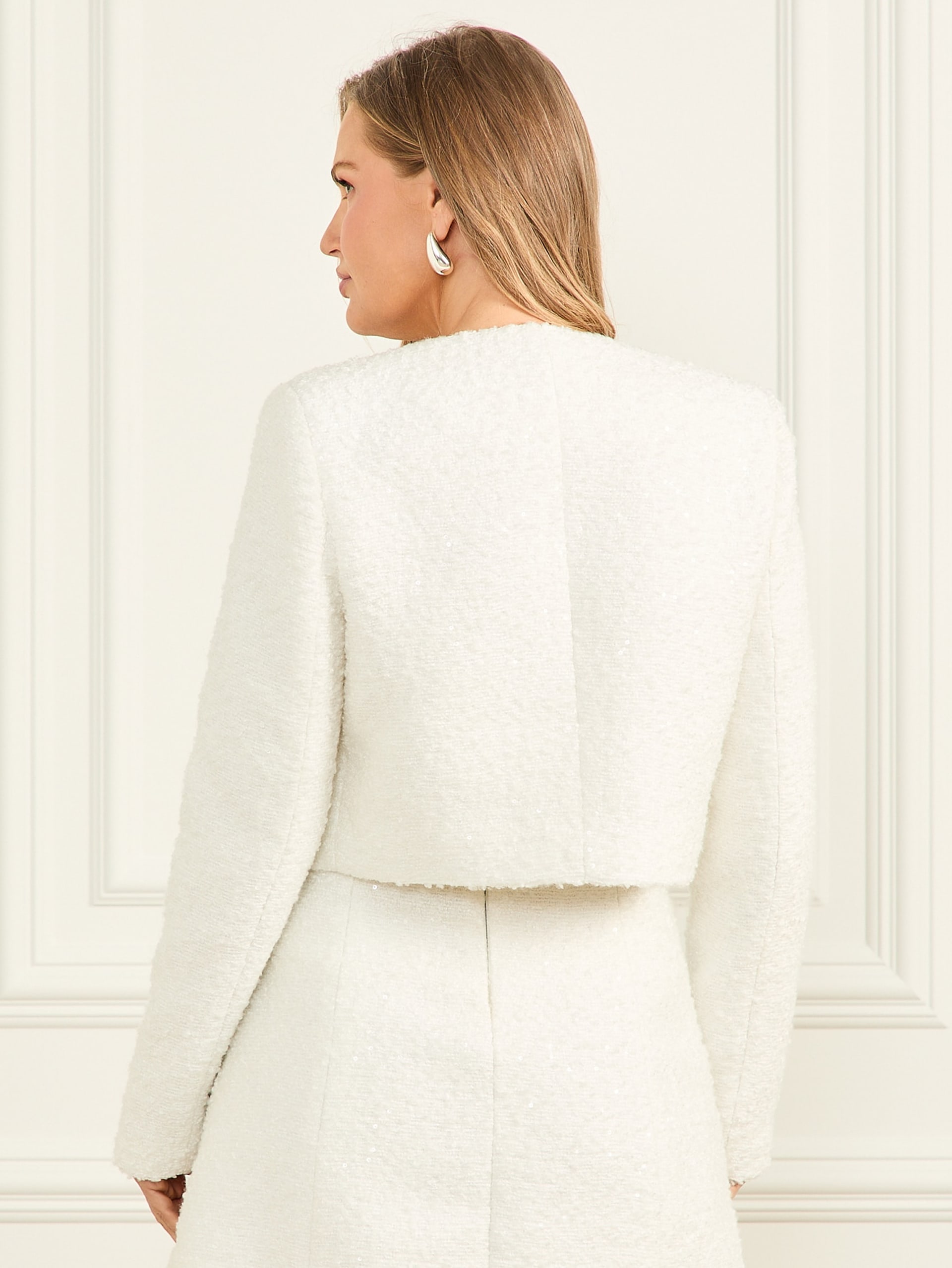 Jaqueta Bouclé Away com Lantejoulas