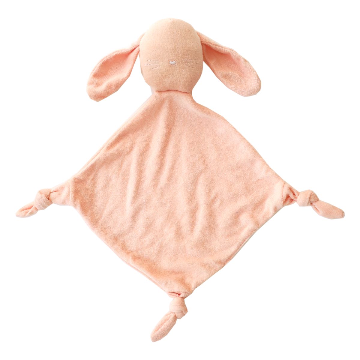Doudou lapin éponge rose pâle Amande