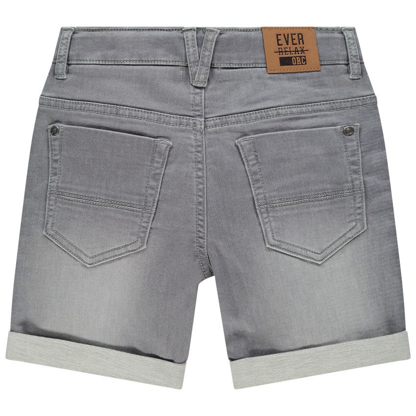 Bermuda en jean effet used - Gris chiné