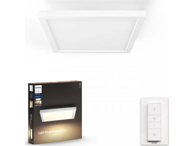 Philips Hue White ambiance Aurelle - Loftslampe - LED - 24.5 W - varmt til køligt hvidt lys - kvadrat - hvid