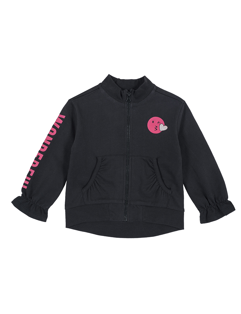 Girl's Black and Pink Coat