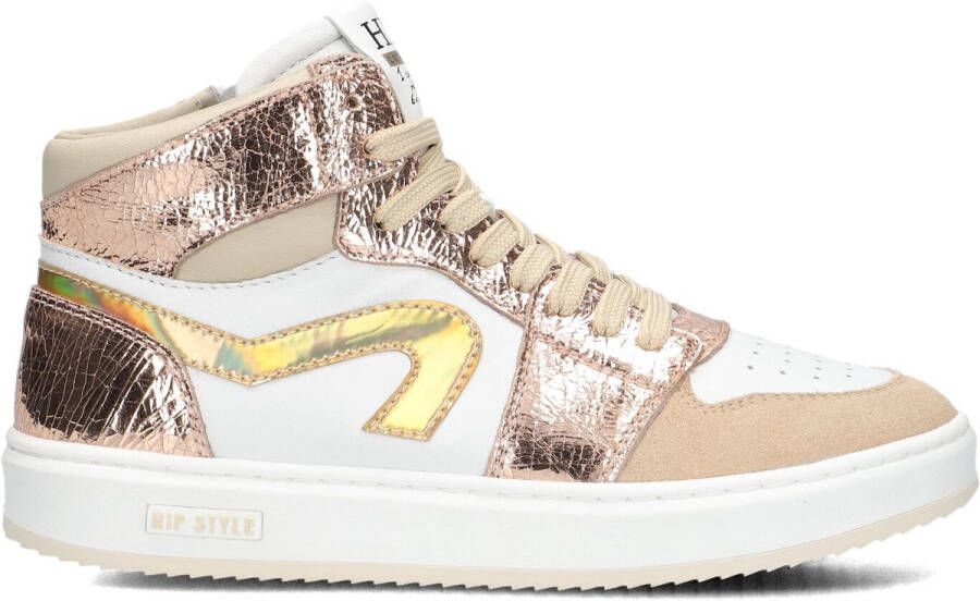 Hip H1765 Sneakers Meisjes Leren Sneaker Beige