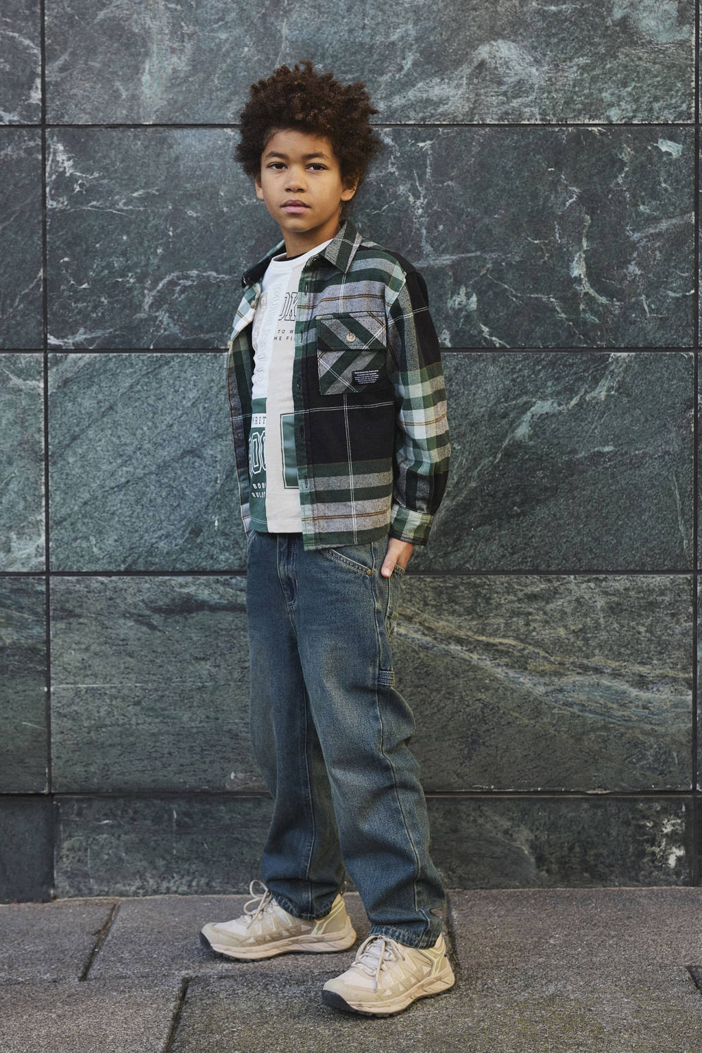 NAME IT KIDS overshirt donkergroen