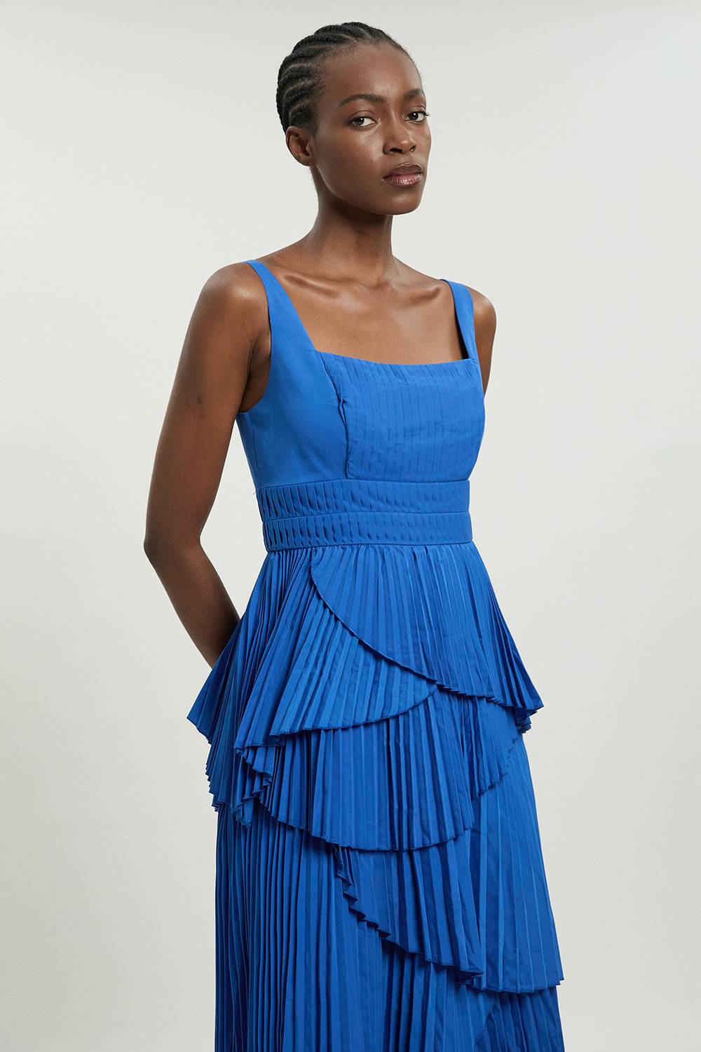 KarenMillen Robe Longue Plissée À Bretelles