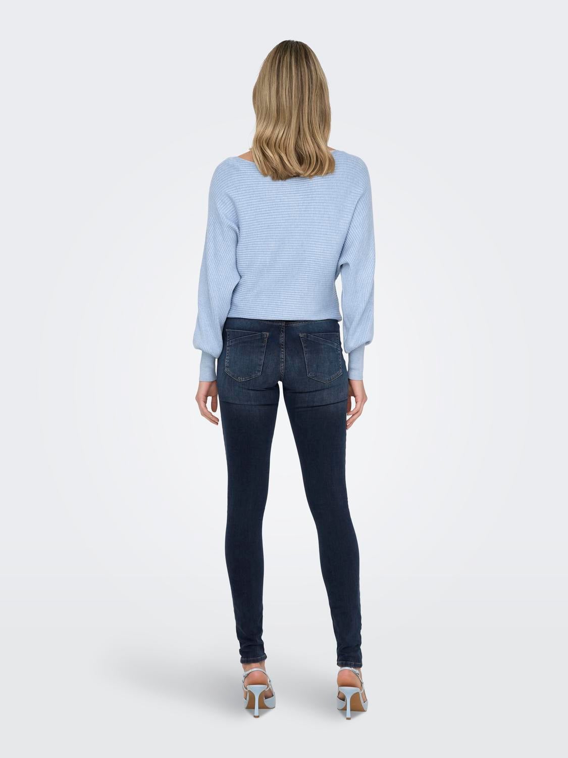 ONLBLUSH Mittlere Taille Skinny Fit Jeans Blue Black Denim