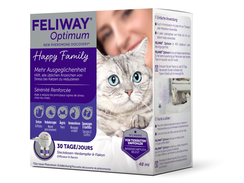 Feliway Wohlbefinden Optimum Starter-Set, 48 ml Pheromon-Mischung für mehr Wohlbefinden