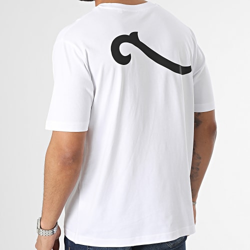 Tee Shirt Oversize Large Wave Logo Blanc Noir