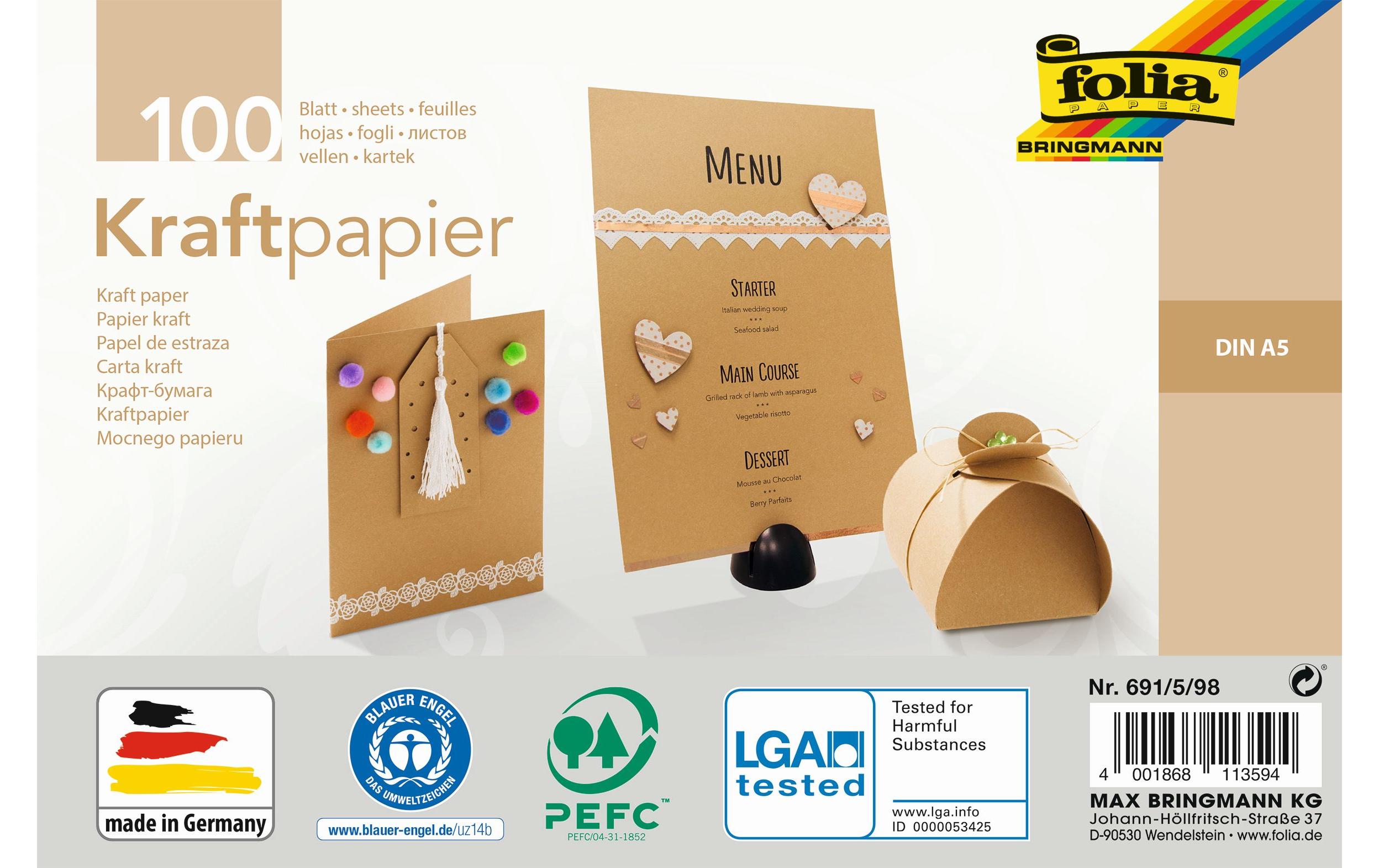 Kraftkarton Motivblock Kraftpapier A5 120 g/m²Motivblock aus Kraftpapier