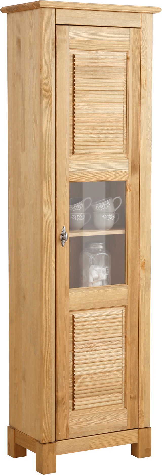 Home affaire Vitrine »Rauna Vitrinenschrank, Stauraumchrank« Höhe 180 cm, aus massiver Kiefer, FSC®-zertifiziert