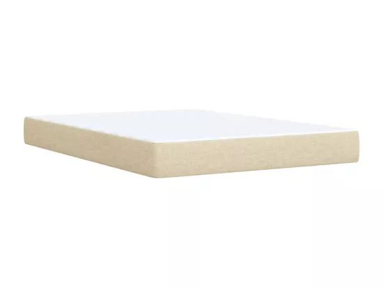 Sommier à lattes de lit avec matelas Crème 160x200 cm Tissu