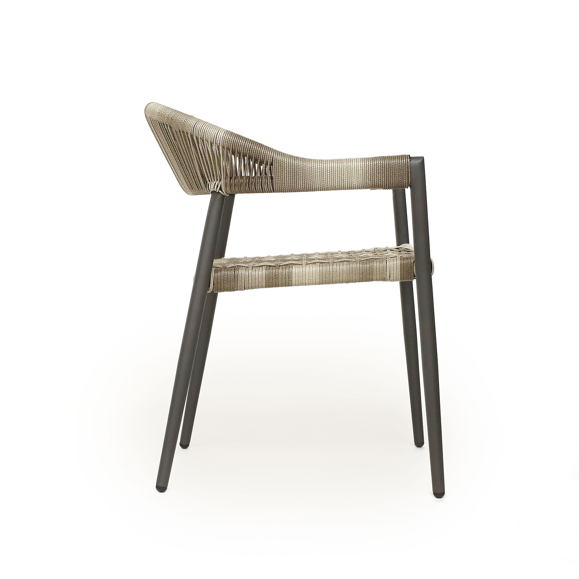 Armsessel 'Herder' aus Aluminium, anthrazit, natur, B 56 cm, L 58 cm, H 78 cm günstig bestellen