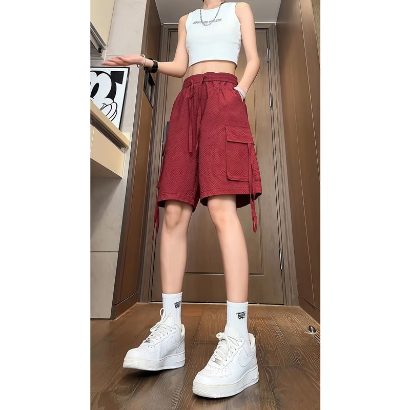 Posive - Mid Rise Plain Cargo Shorts