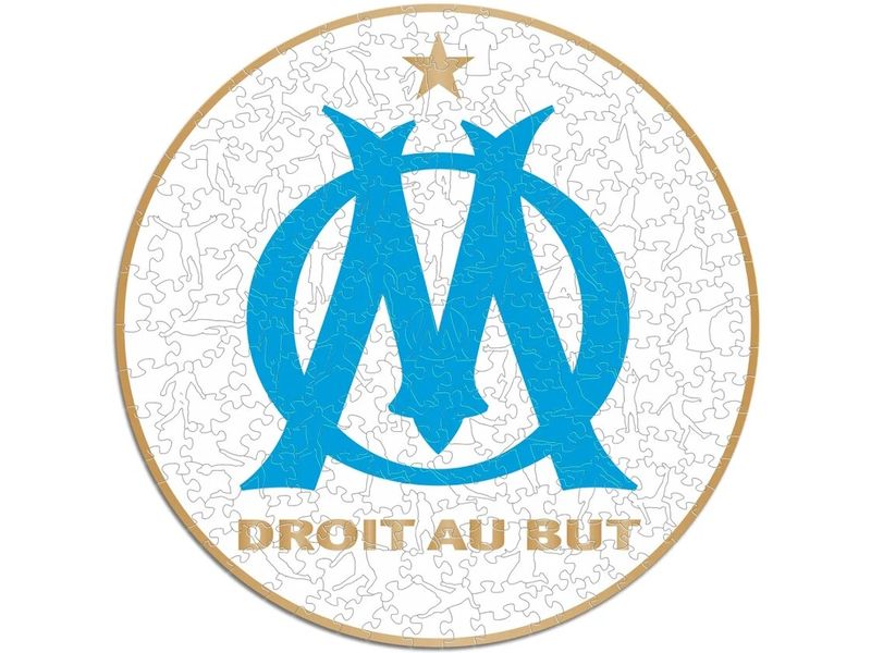 Iconic Puzzle Olympique Marseille – Logo Offizielles Holzpuzzle, Grösse M