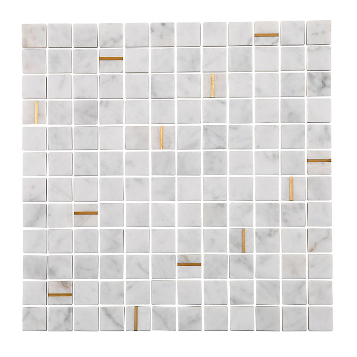 Mosaïque marbre gold blanc 29,7 x 29,70 cm
