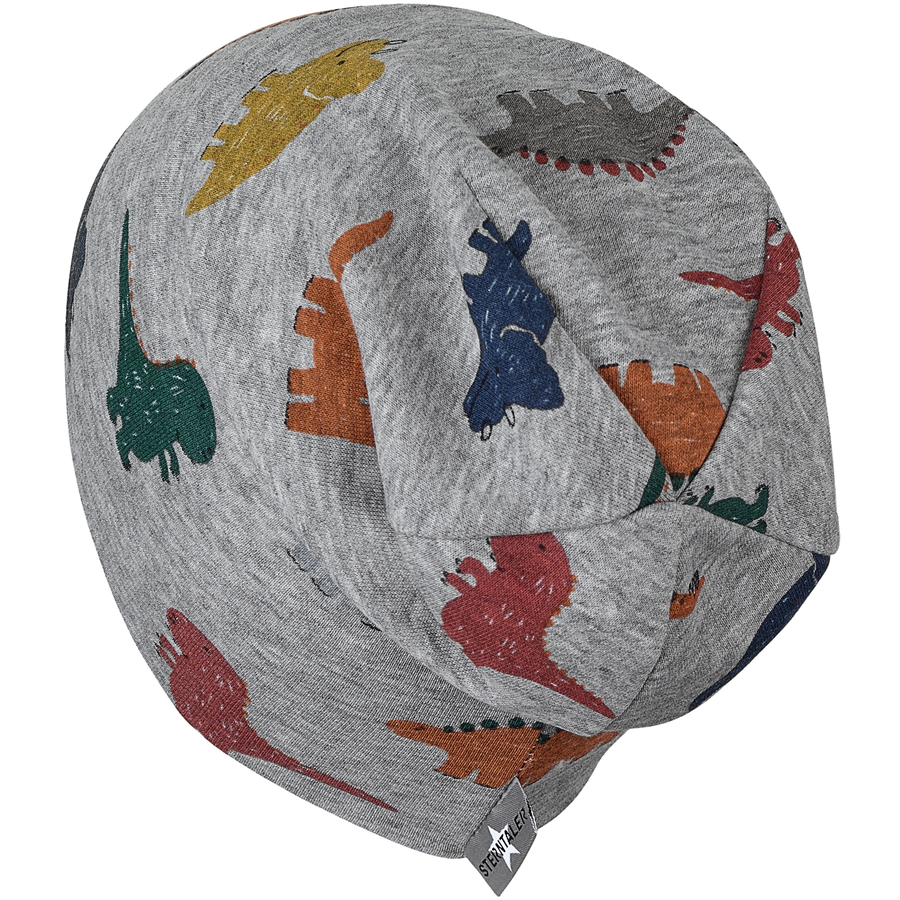 Sterntaler Beanie Dinos silber mel.