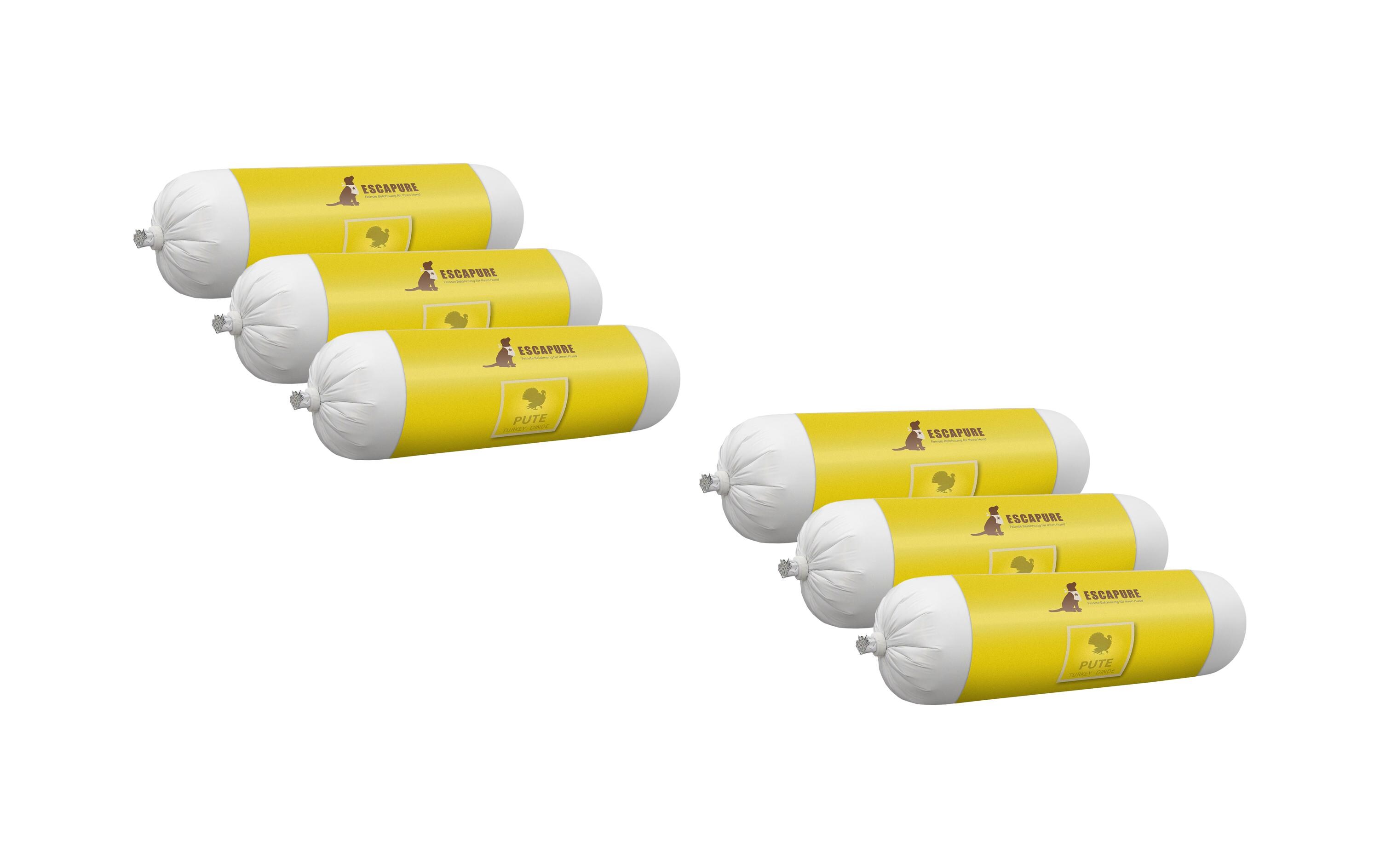 Nassfutter Wurst Pute, 6 x 400 gAlleinfutter für ausgewachsene Hunde