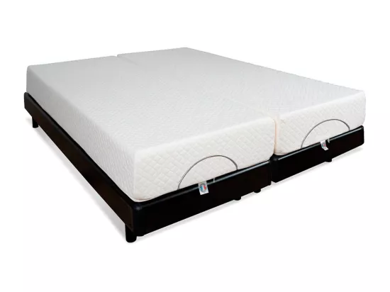 BELLECOUR LITERIE | Ensemble Duo BODYSOFT 2x80x200 cm | Sommiers électriques + Matelas Mémoire de forme