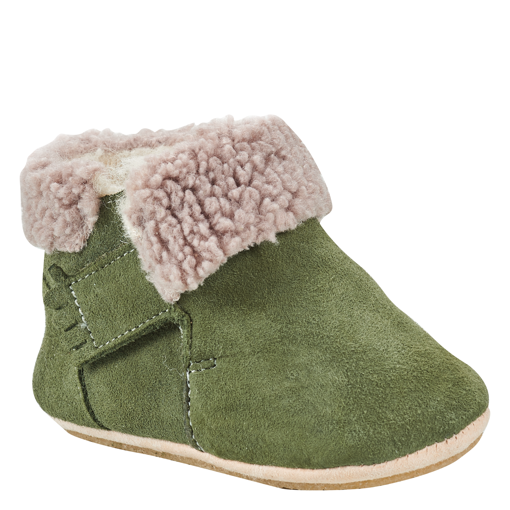MY FOUBLU - Chaussons en cuir velours | Kaki