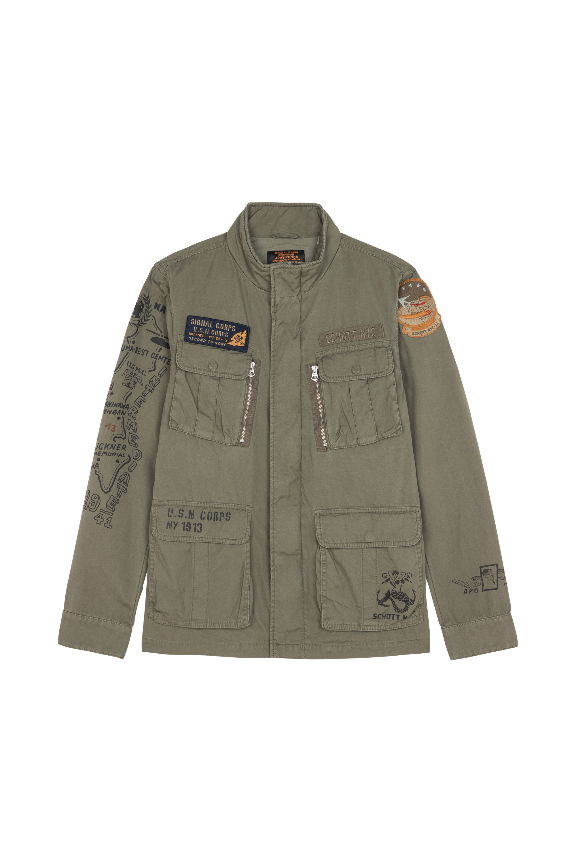 SCHOTT Veste Veste Kaki