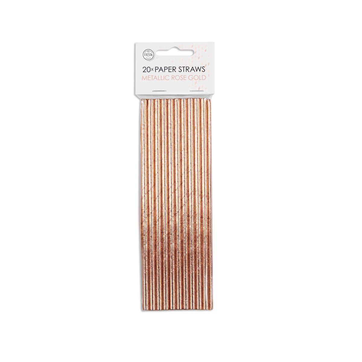 Papieren Rose Gouden Metallic Rietjes 19,7cm 20st