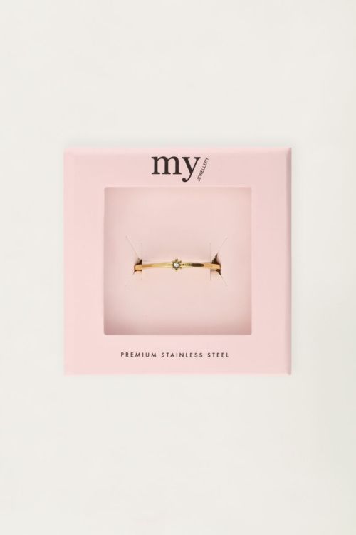 Minimalistische ring met strass