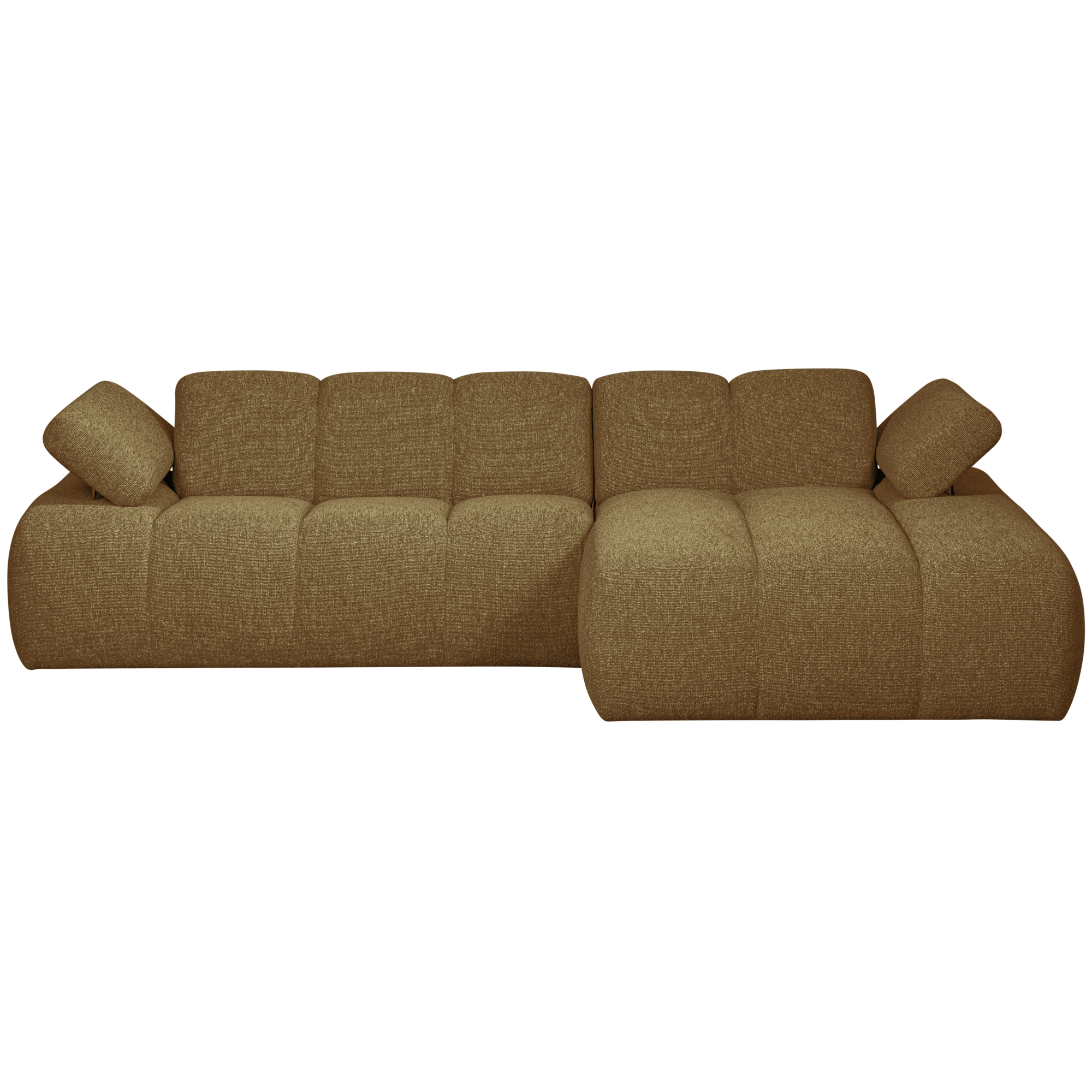 Chaise Longue Mojo Mojo Chaise Longue Rechts - Bouclé - Geel/Bruin Melange