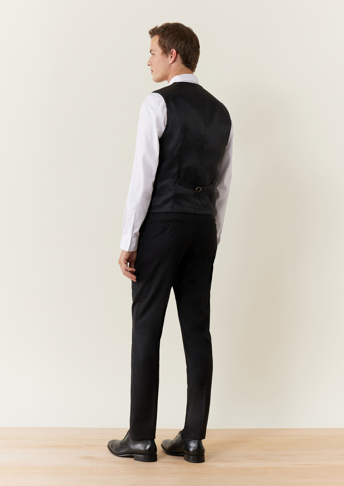 Pantalon coordonnable Regular en laine unie noire