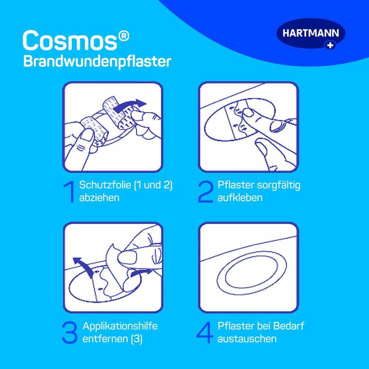 cosmos® Brandwundenpflaster 68 mm x 43 mm steril, 8 St