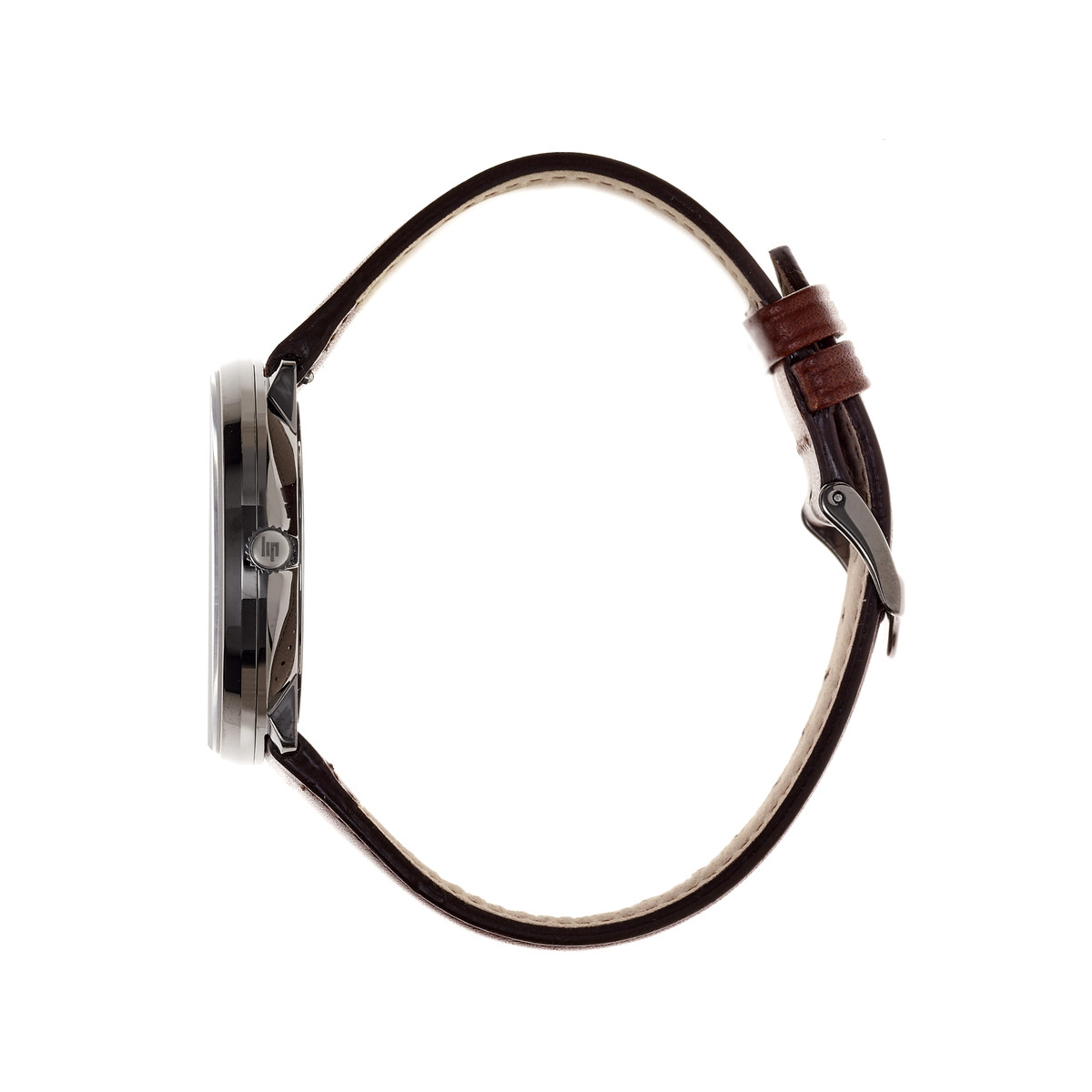 Montre Lip mixte acier cuir marron