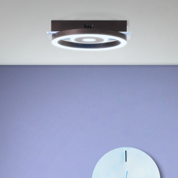 Brilliant plafondlamp Maureen 12W 1100 lm zwart/hout