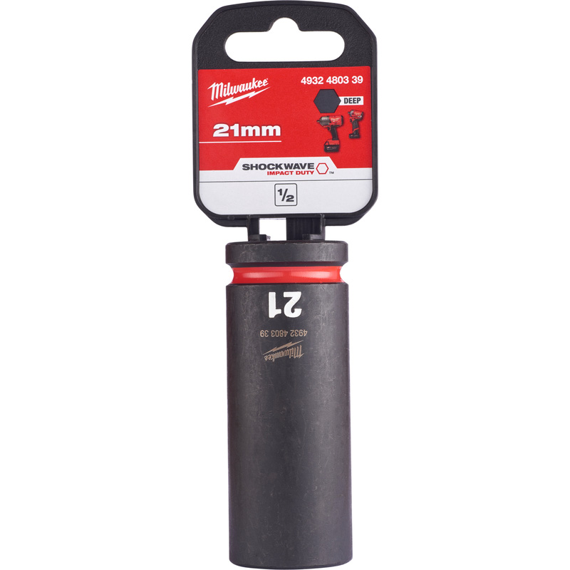 Milwaukee slagdop Shockwave 1/2 lang 21mm