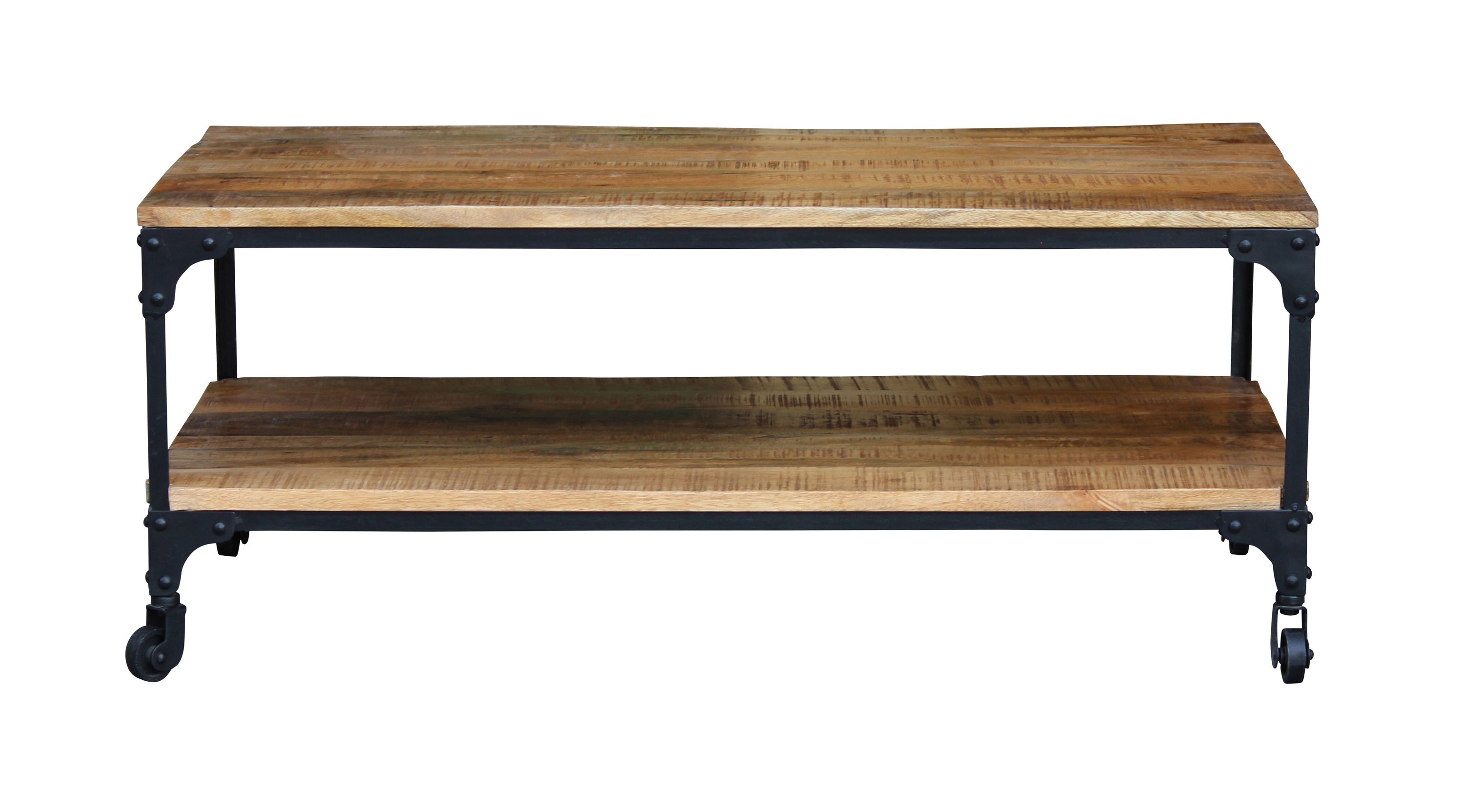 Beistelltisch Holz Vintage BULLOCK mit Rollen