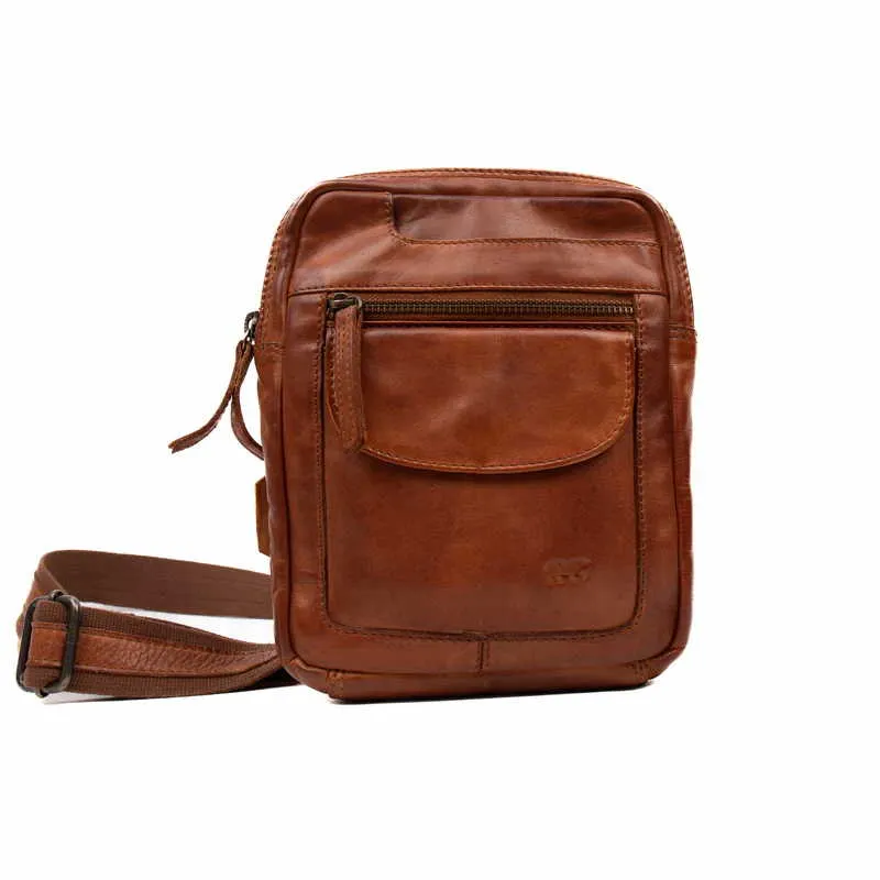 BEAR DESIGN Umhängetasche Cognac Leder