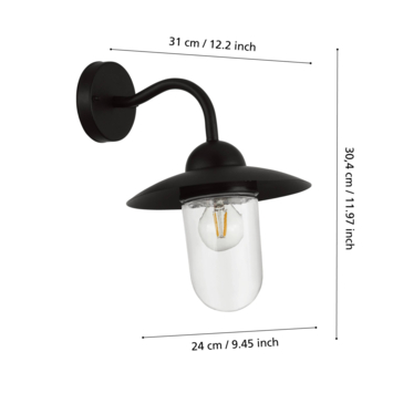 Eglo buitenlamp Milton verzinkt