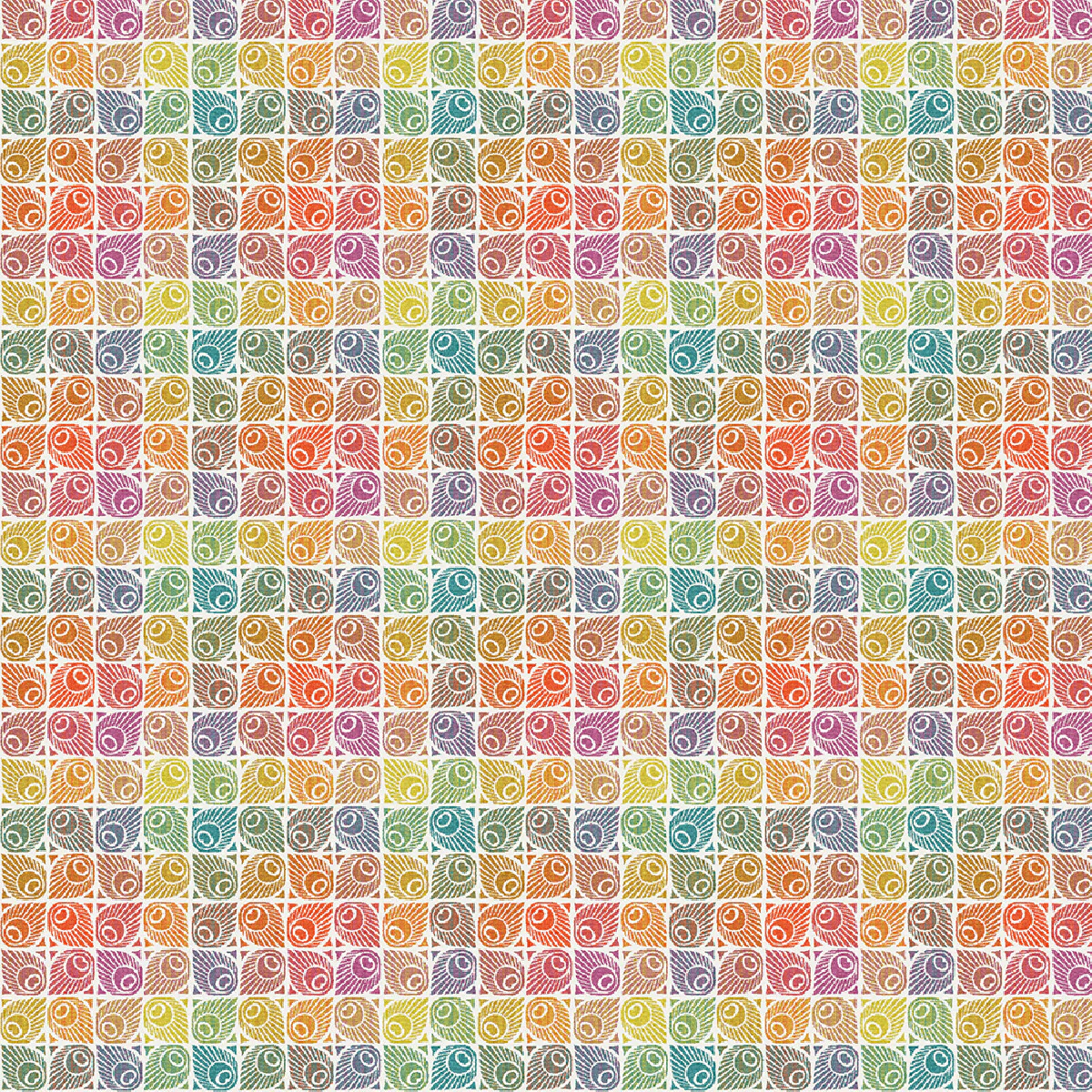 Nappe pur coton multicolore 155x155 Garnier Thiebaut