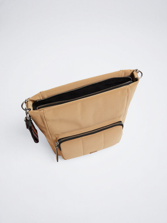 Bolsa de ombro com pingente - Camelo