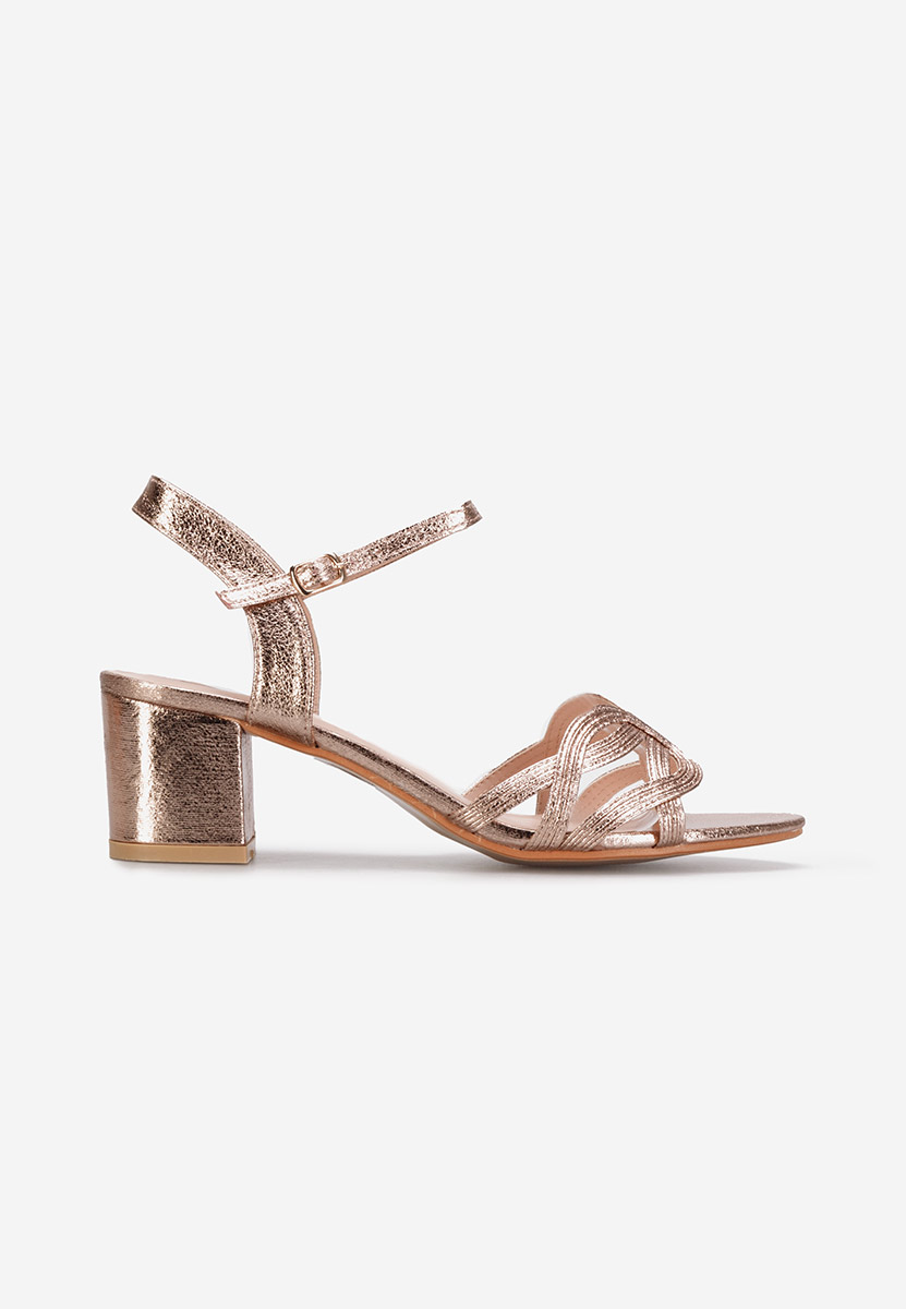 Sandales à talon épais champagne Myla