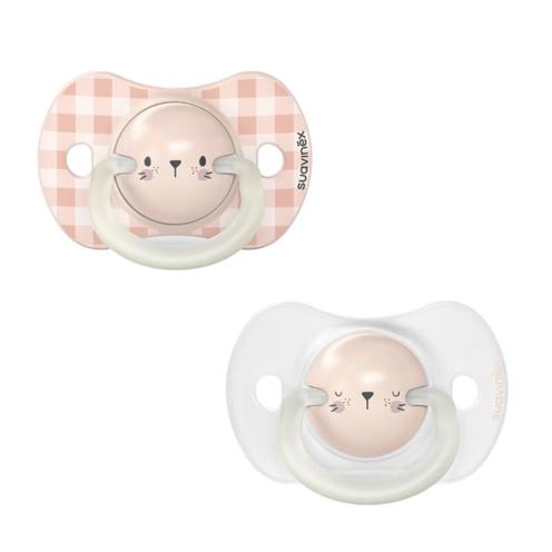 Pack de 2 sucettes 0-6 mois SX PRO Night&Day Rose poudré - SUAVINEX