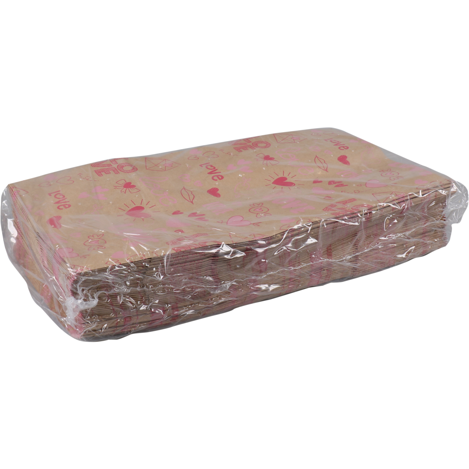 Zak, Blokbodemzak, Kraftpapier, 160/ 90x310mm, Love Notes,